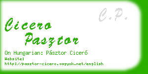 cicero pasztor business card